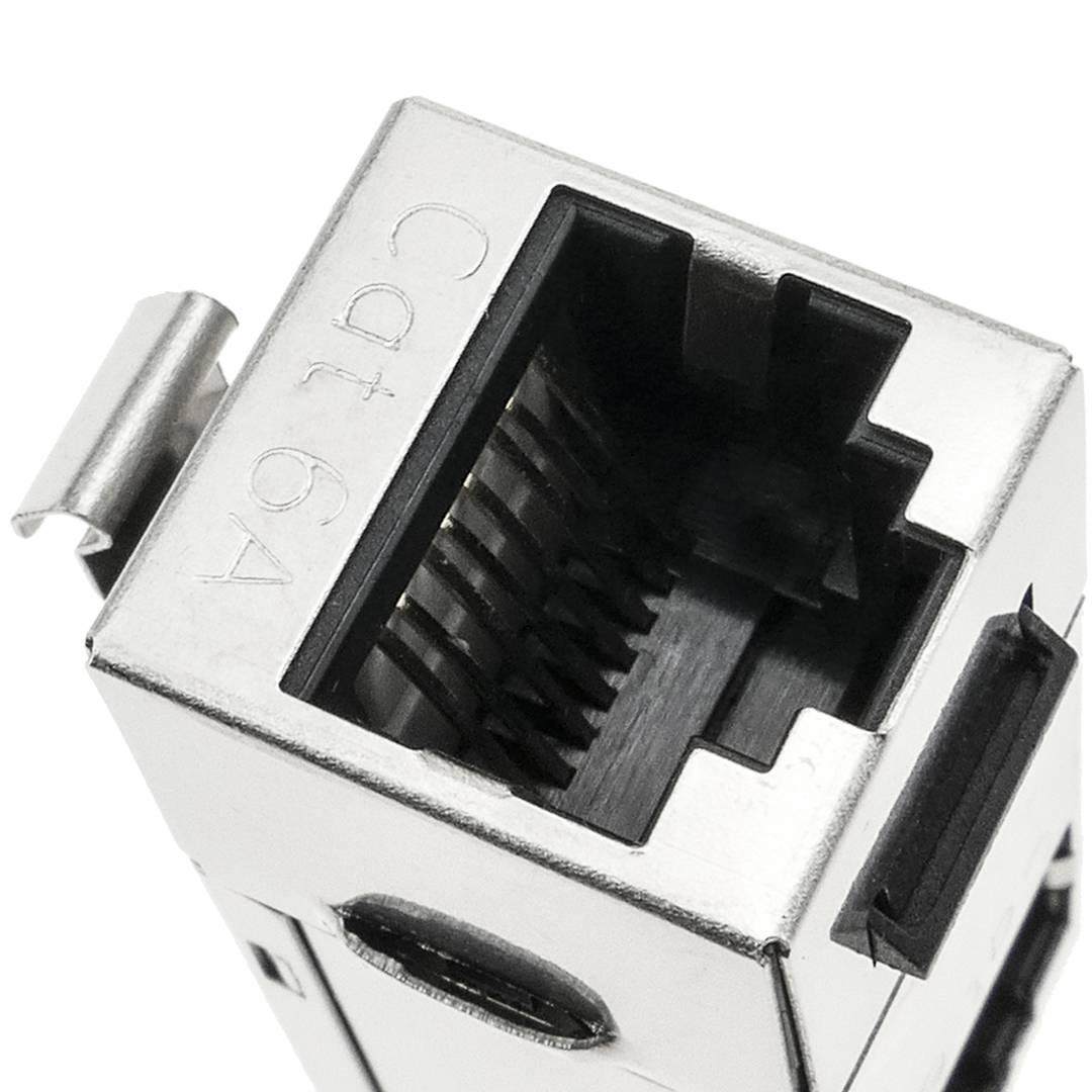 Conector keystone RJ45 hembra a RJ45 hembra Cat.6A FTP compacto metálico