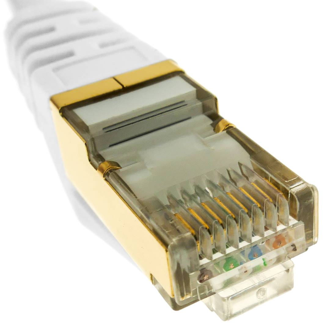 Cable de red ethernet Cat. 7 SFTP de 0,25 m de color blanco