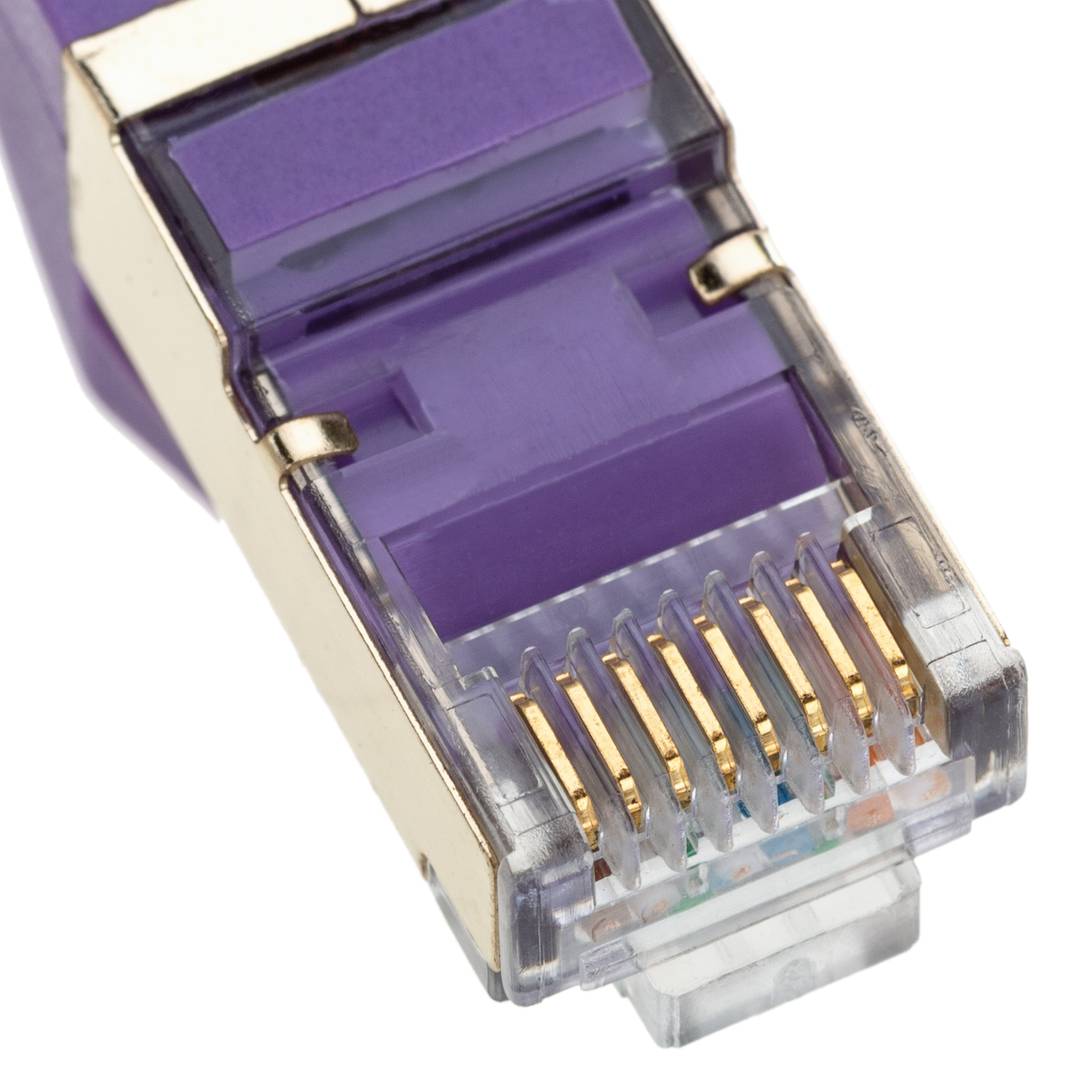Cable de red ethernet Cat. 8 SFTP de 0,5 m de color violeta