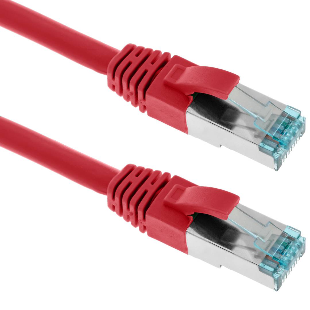 Cable de red ethernet Cat. 7 SFTP de 0,5 m de color rojo