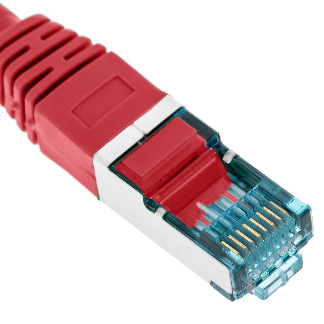 Cable de red ethernet Cat. 7 SFTP de 0,5 m de color rojo