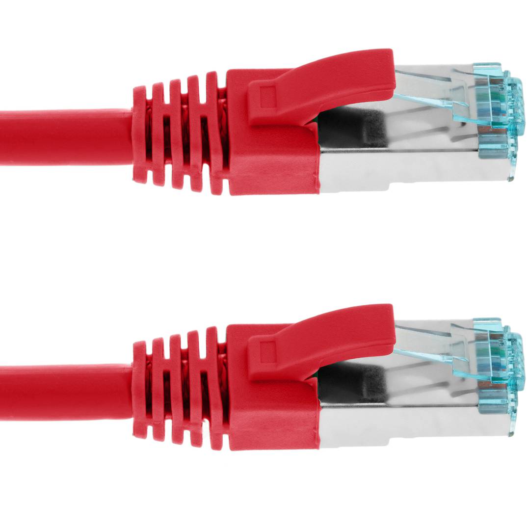 Cable de red ethernet Cat. 7 SFTP de 0,5 m de color rojo
