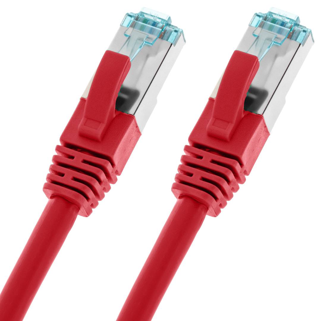 Cable de red ethernet Cat. 7 SFTP de 0,5 m de color rojo