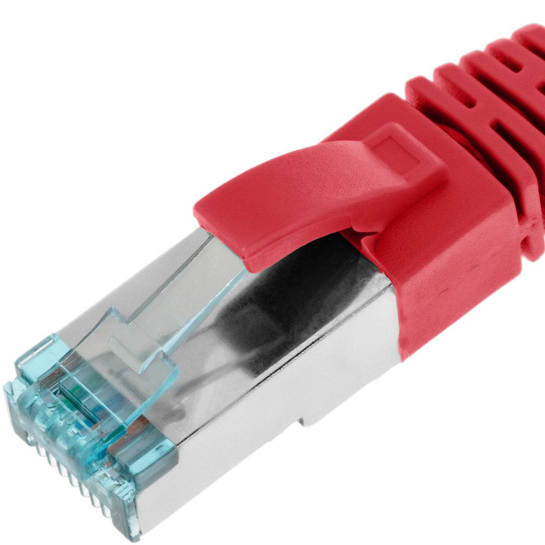Cable de red ethernet Cat. 7 SFTP de 0,5 m de color rojo