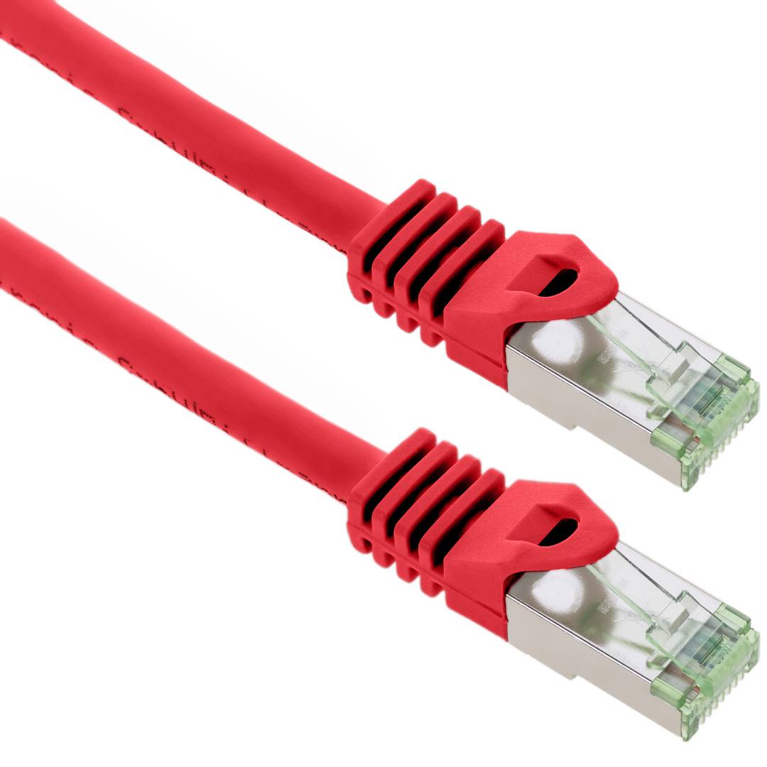 Cable de red ethernet Cat. 8.1 S/FTP de 0.5 m de color rojo