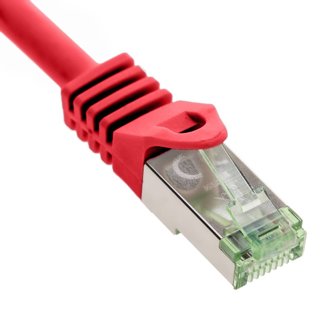 Cable de red ethernet Cat. 8.1 S/FTP de 0.5 m de color rojo