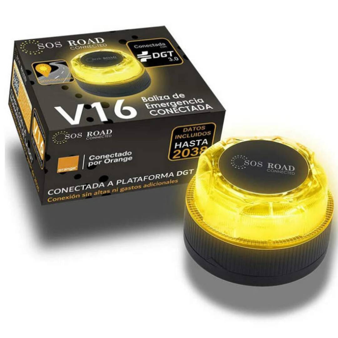 Baliza geolocalizada luz de emergencia conectada V16 DGT 3.0 para coche moto o camión