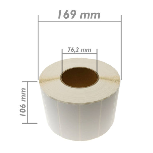 Rollo bobina de 3000 etiquetas adhesivas para impresora transferencia térmica 101.6x38.1mm