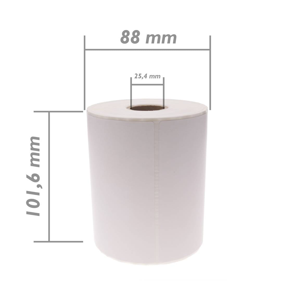 Rollo bobina de 300 etiquetas adhesivas para impresora transferencia térmica 101.6x127mm