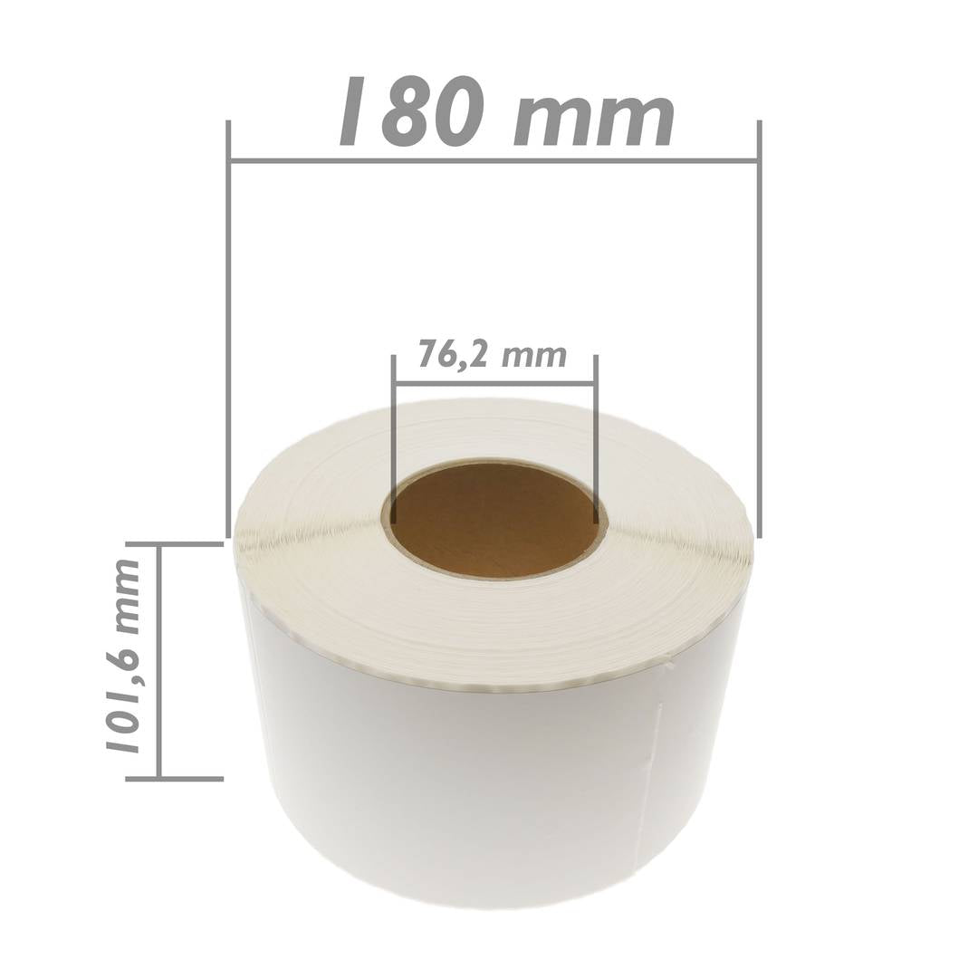 Rollo bobina de 1100 etiquetas adhesivas para impresora transferencia térmica 101.6x127mm
