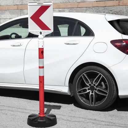 Señal de tráfico reflectante para poste de prevención de curva a izquierda 280mm