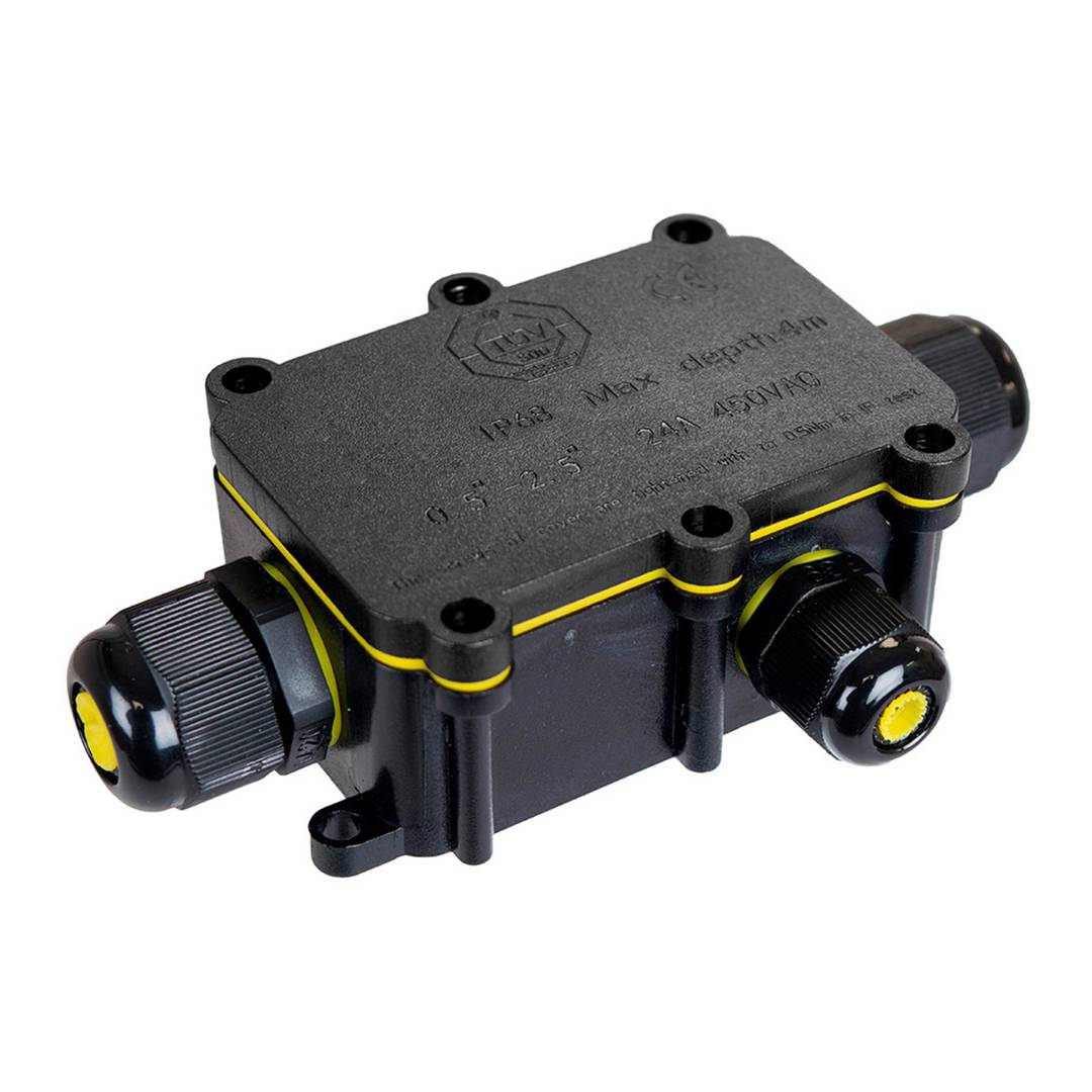 Caja estanca para exterior con 3 prensaestopas IP68, 8x5,2x3,7cm, para conexiones Solera BK-3P