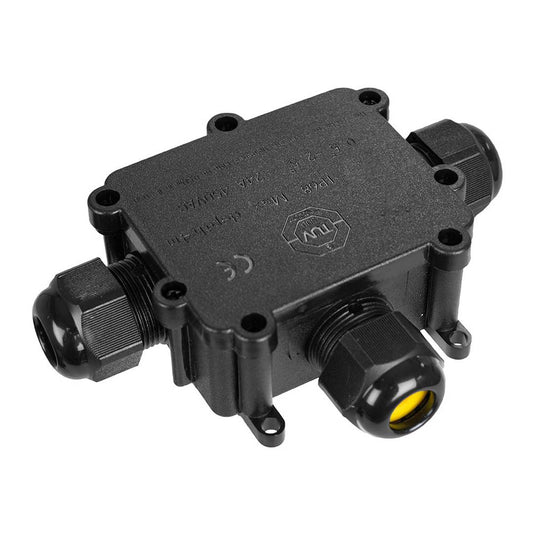 Caja estanca para exterior con 3 prensaestopas IP68, 9.3x7.3x3.8cm para conexiones Solera BK-3PT