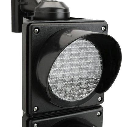 Semáforo para interior y exterior IP65 negro de 3 x 100mm de 12-24V con luces LED verde ámbar y roja