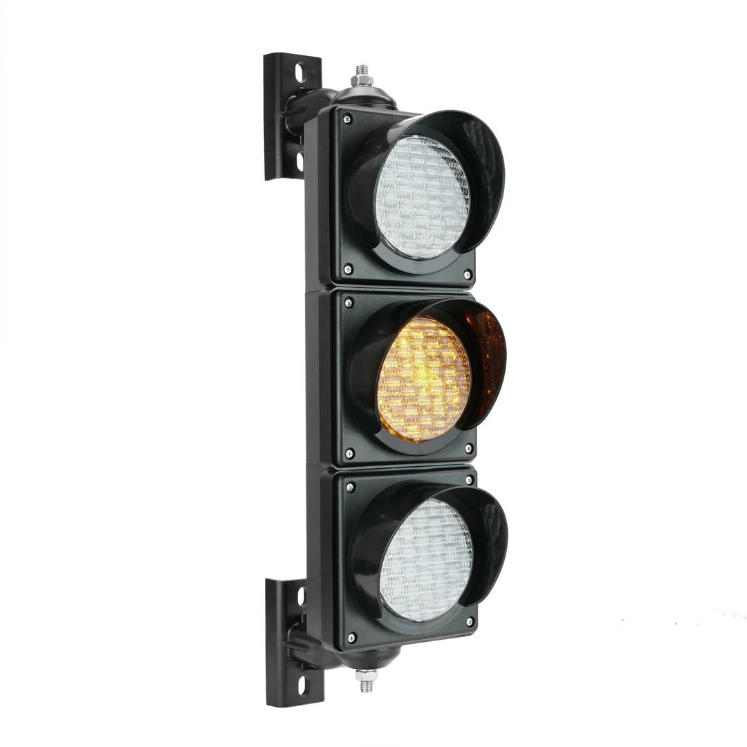 Semáforo para interior y exterior IP65 negro de 3 x 100mm de 12-24V con luces LED verde ámbar y roja