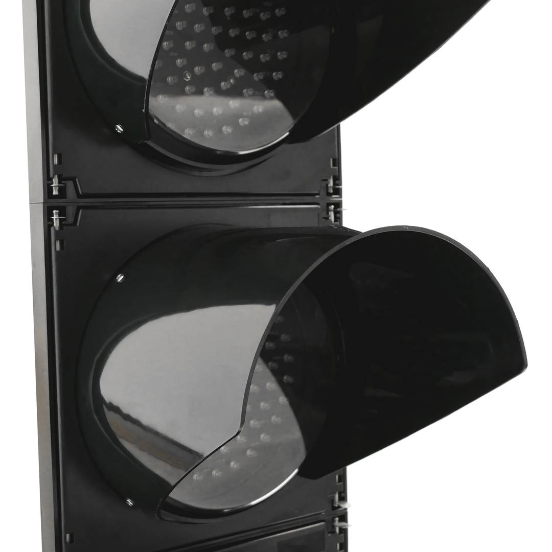 Semáforo para interior y exterior IP65 negro de 3 x 200mm de 12-24V con luces LED verde ámbar y roja