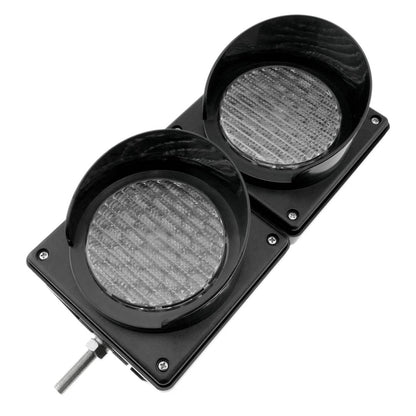 Semáforo para interior y exterior IP65 negro de 2 x 100mm de 220V con luces LED verde y roja