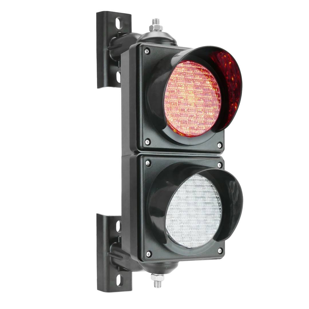 Semáforo para interior y exterior IP65 negro de 2 x 100mm de 220V con luces LED verde y roja