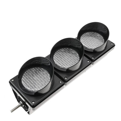 Semáforo para interior y exterior IP65 negro de 3 x 100mm de 220V con luces LED verde ámbar y roja