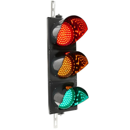 Semáforo para interior y exterior IP65 negro de 3 x 200mm de 220V con luces LED verde ambar y roja