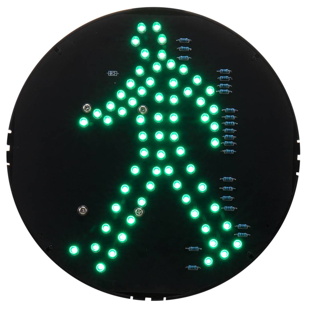 Luz LED para semáforo IP65 200mm de 12-24V peatón verde