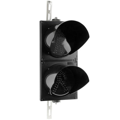 Semáforo para interior y exterior IP65 negro de 2 x 200mm de 220V con verde y roja para peatones