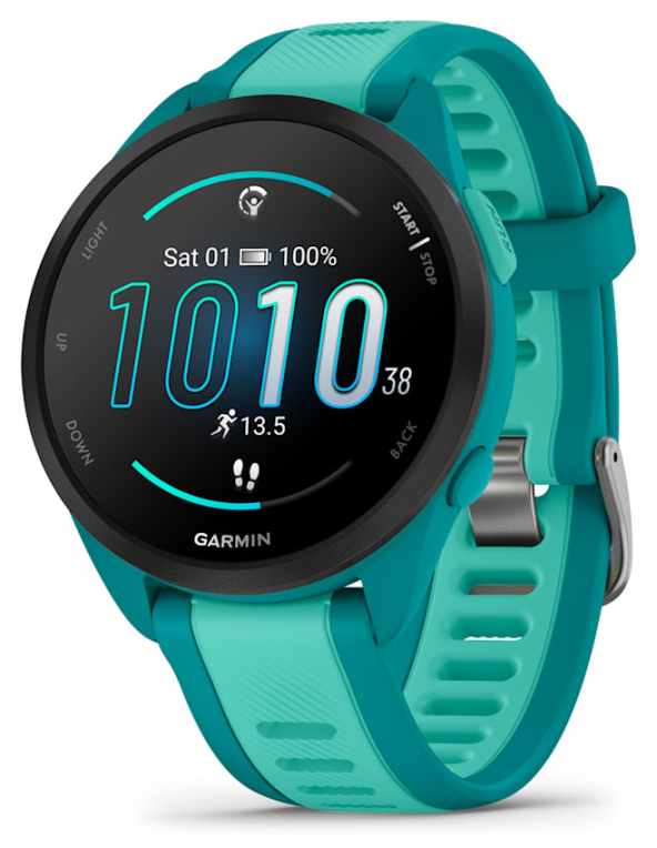 Garmin Forerunner 165 Music 3,05 cm (1.2'') AMOLED 43 mm Digital 390 x 390 Pixeles Pantalla tactil Turquesa GPS (satelite)