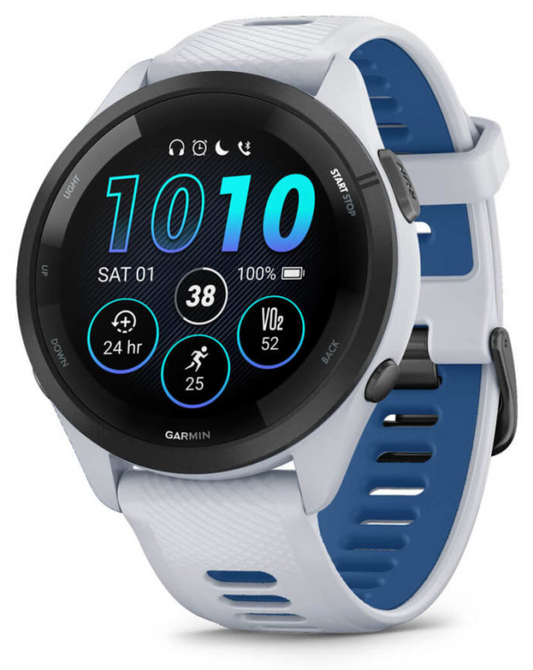 Garmin Forerunner 265 3,3 cm (1.3'') AMOLED 46 mm Digital 416 x 416 Pixeles Pantalla tactil Negro, Blanco Wifi GPS (satelite)