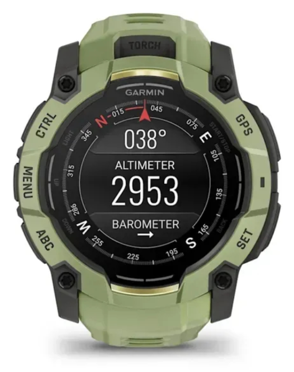 Garmin Instinct 3 AMOLED 3,3 cm (1.3'') 50 mm Digital 416 x 416 Pixeles Pantalla tactil Verde, Gris GPS (satelite)
