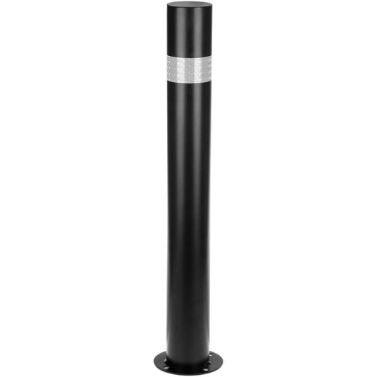 Pilona bolardo de acero con base clavada negro 110x1000mm