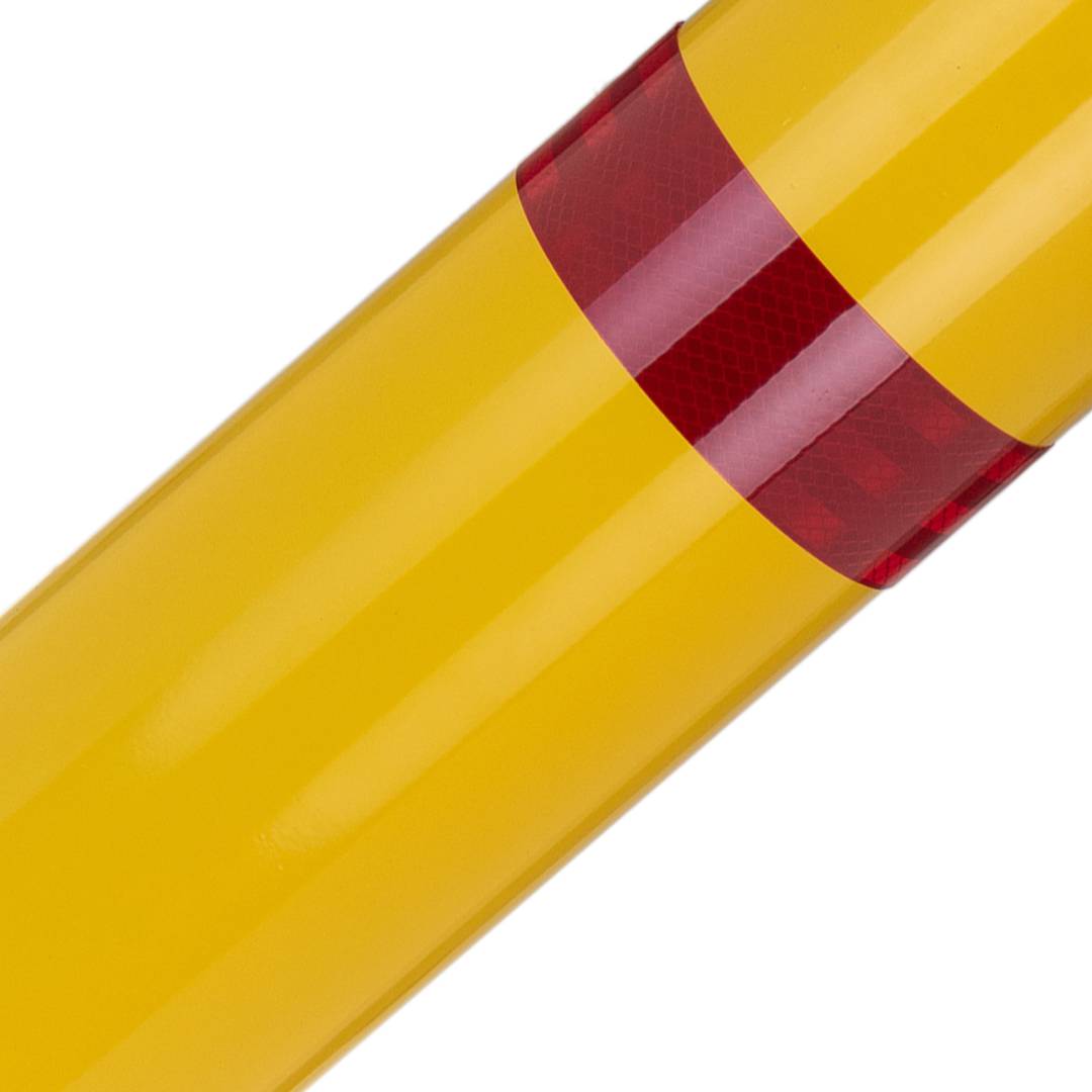 Pilona bolardo de acero con base clavada amarilla 110 x 960mm