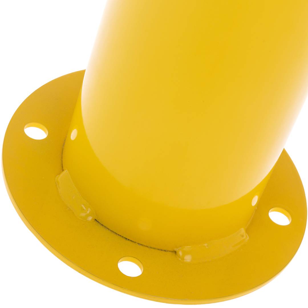 Pilona bolardo de acero con base clavada amarilla 110 x 960mm