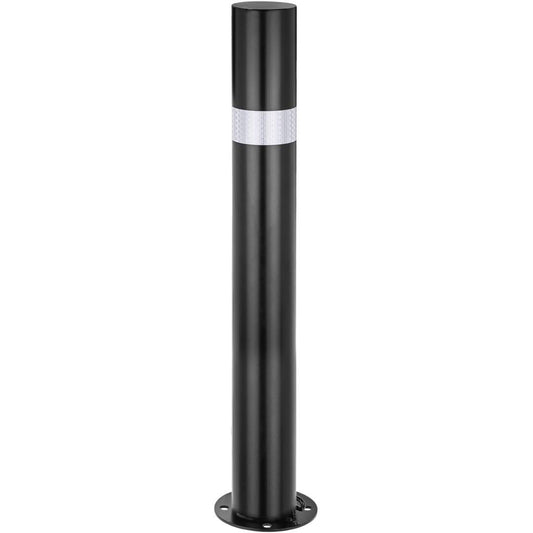 Pilona bolardo de acero con base clavada removible 76x600mm de color negro