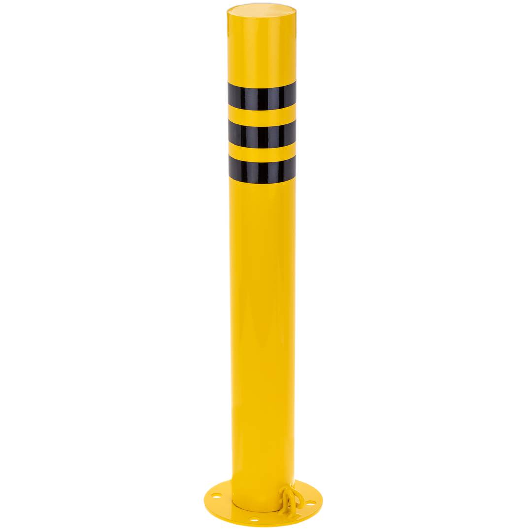 Pilona bolardo de acero con base clavada removible 76x600mm