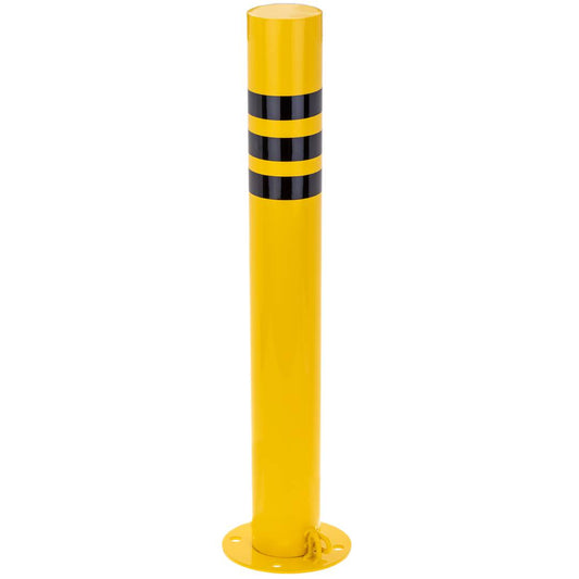 Pilona bolardo de acero con base clavada removible 76x600mm