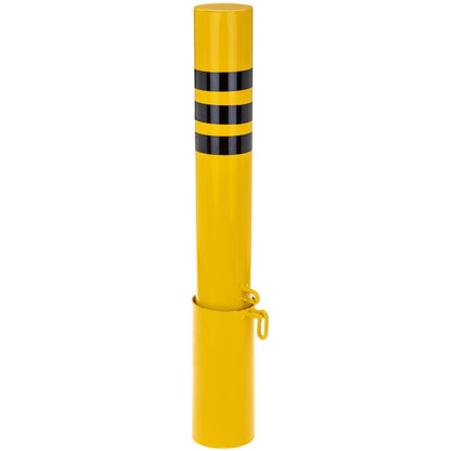 Pilona bolardo de acero con base enterrada removible 76x600mm