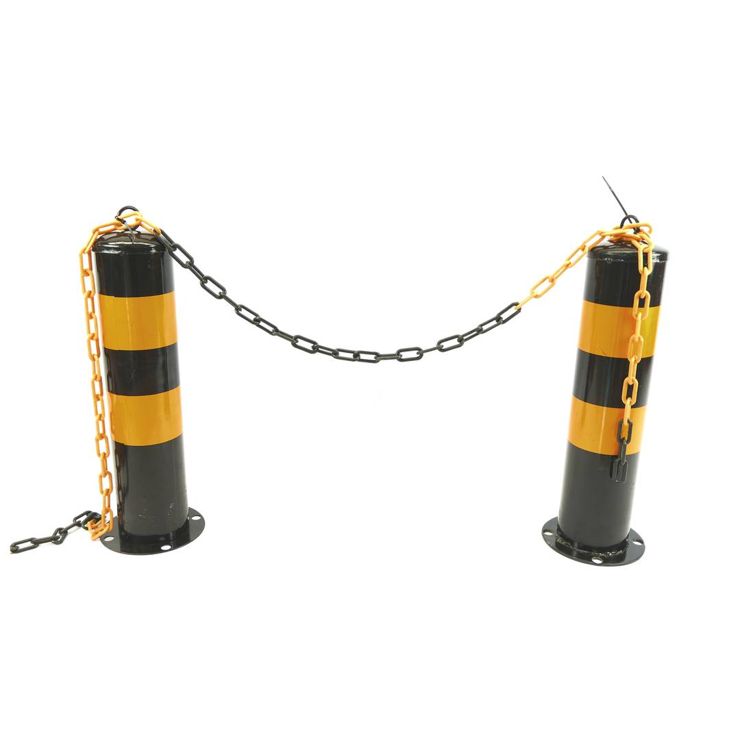 Pilona bolardo de metal con base clavada 12x51 cm 1-pack