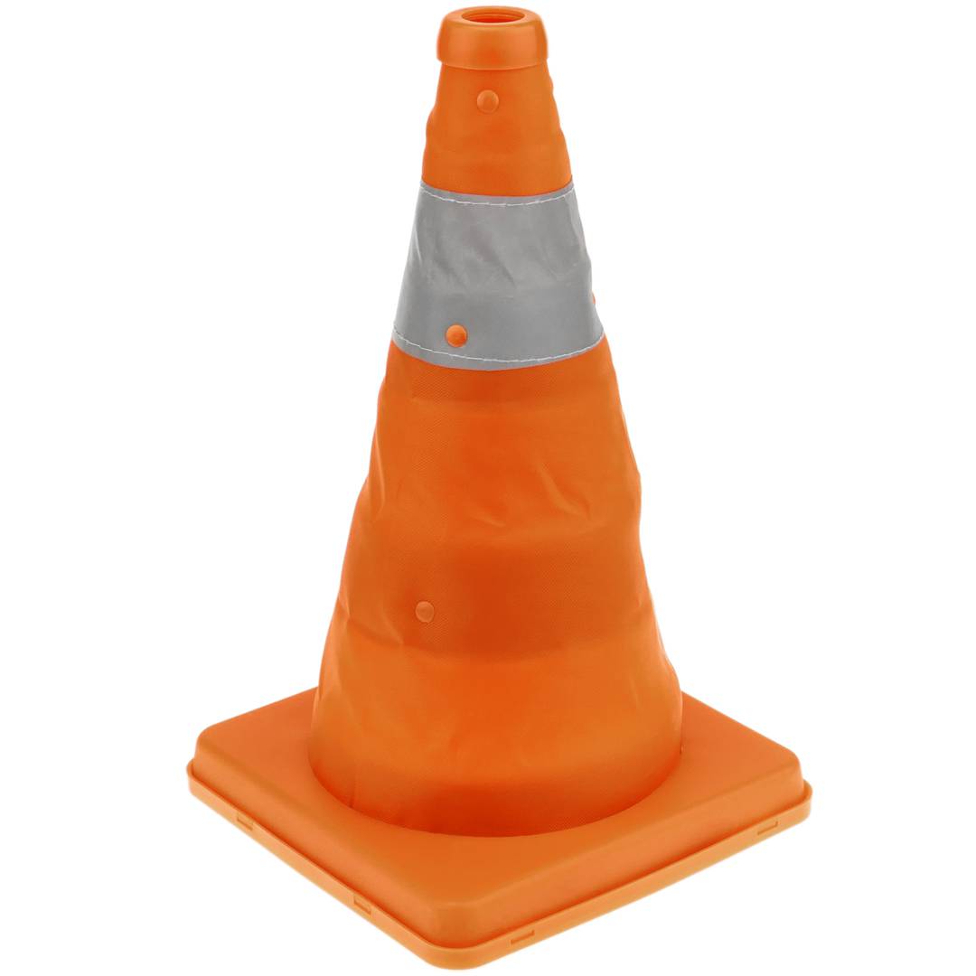 Cono de tráfico con reflector de señalización y balizamiento 32 cm plegable