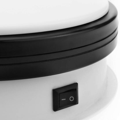Base giratoria eléctrica de 15 cm. Plataforma rotatoria de color blanco