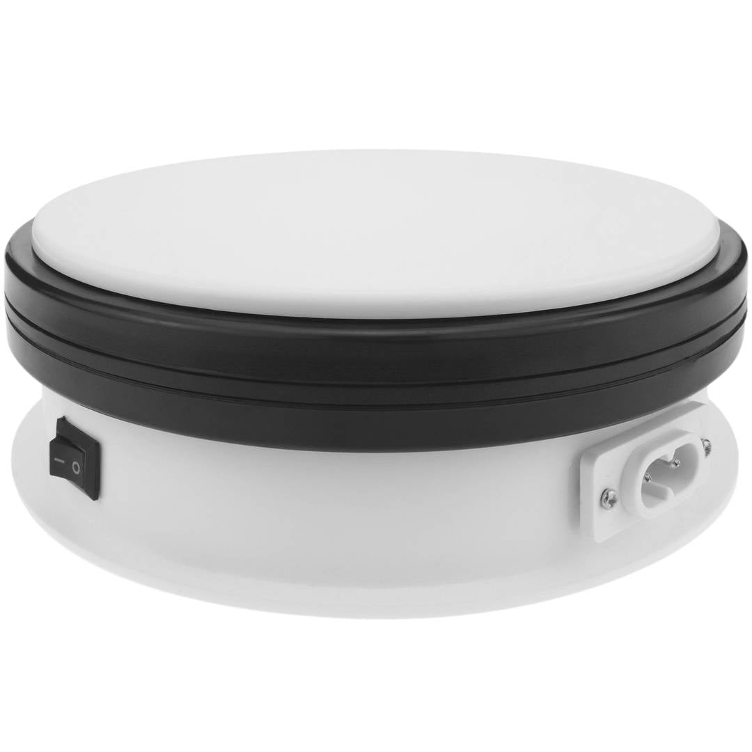 Base giratoria eléctrica de 15 cm. Plataforma rotatoria de color blanco