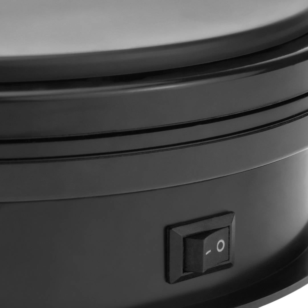 Base giratoria eléctrica de 15 cm. Plataforma rotatoria de color negro
