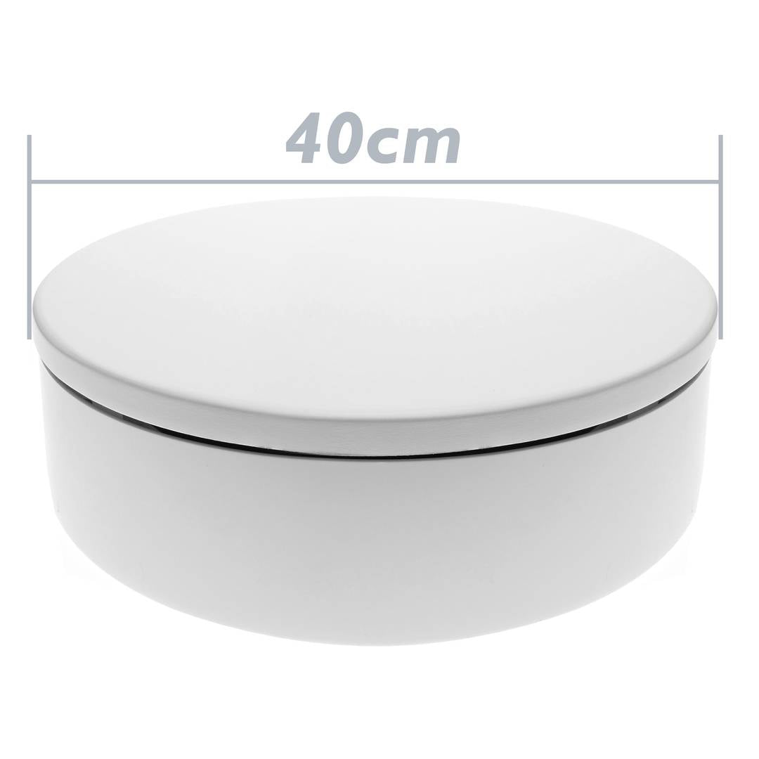 Base giratoria eléctrica de 40 cm. Plataforma rotatoria de color blanco