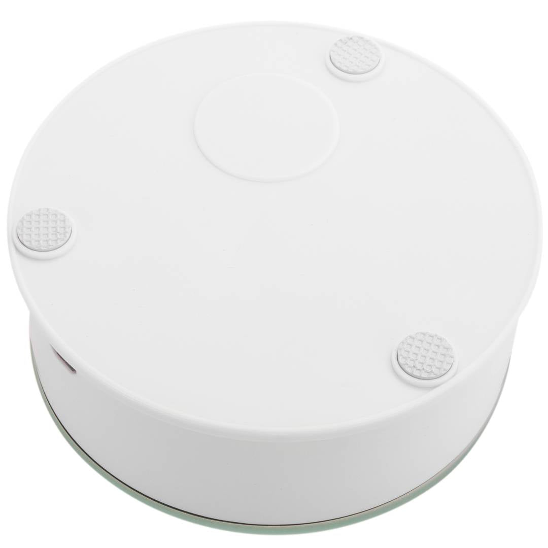 Base giratoria eléctrica 10cm blanco con espejo. Plataforma rotatoria con iluminación LED