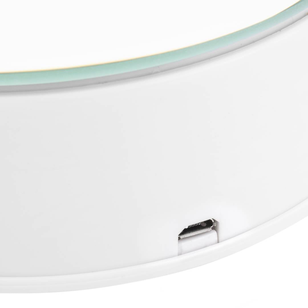 Base giratoria eléctrica 10cm blanco con espejo. Plataforma rotatoria con iluminación LED