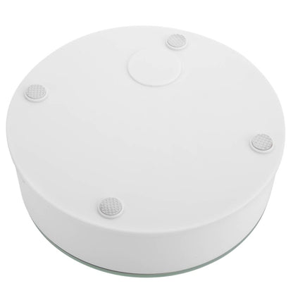 Base giratoria eléctrica 14cm blanco con espejo. Plataforma rotatoria con iluminación LED