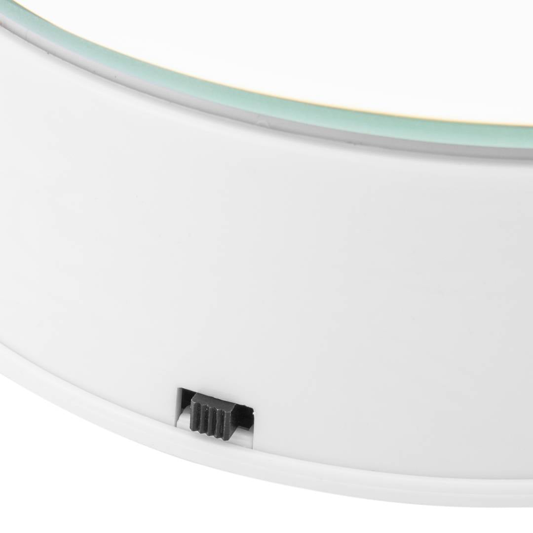 Base giratoria eléctrica 14cm blanco con espejo. Plataforma rotatoria con iluminación LED