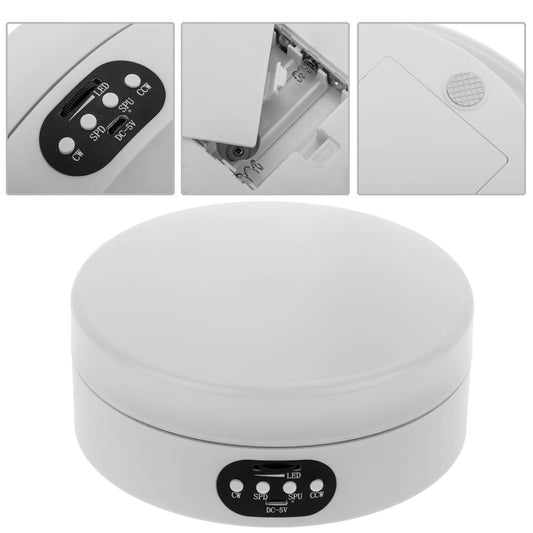 Base giratoria eléctrica 16 cm blanco con iluminación LED