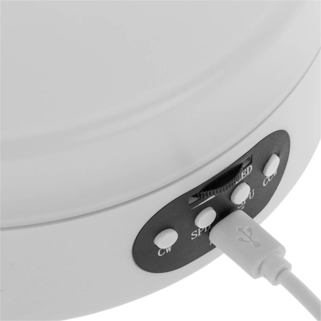 Base giratoria eléctrica 16 cm blanco con iluminación LED