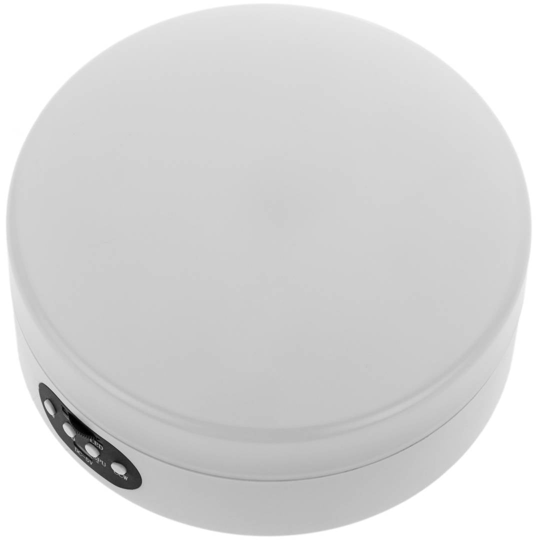 Base giratoria eléctrica 16 cm blanco con iluminación LED