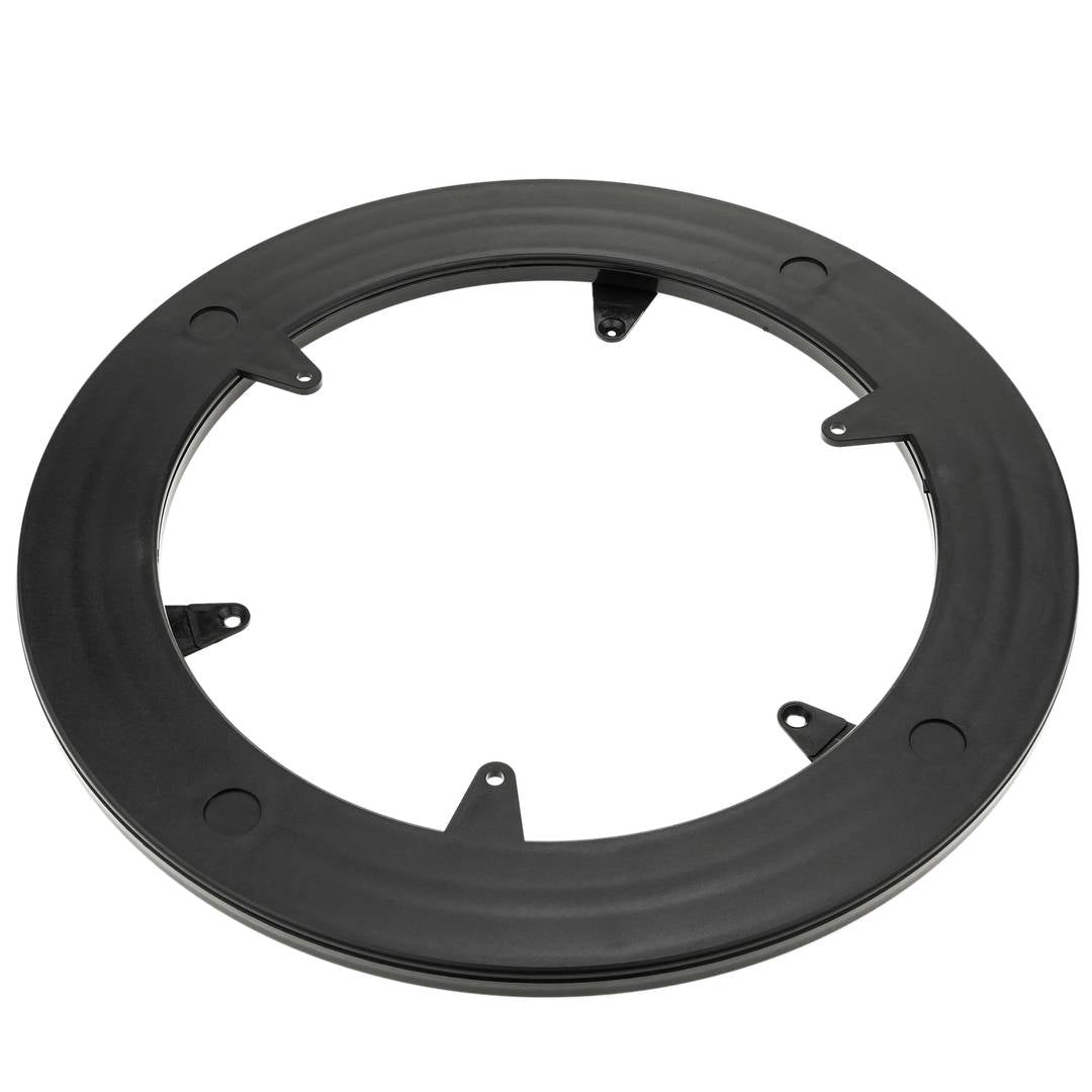 Base giratoria manual de 25 cm y 30 kg de carga. Plataforma rotatoria de color negro.